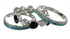 Multicolor Southwestern Silver Stackable Ring Set Size 6-3/4 QX76225
